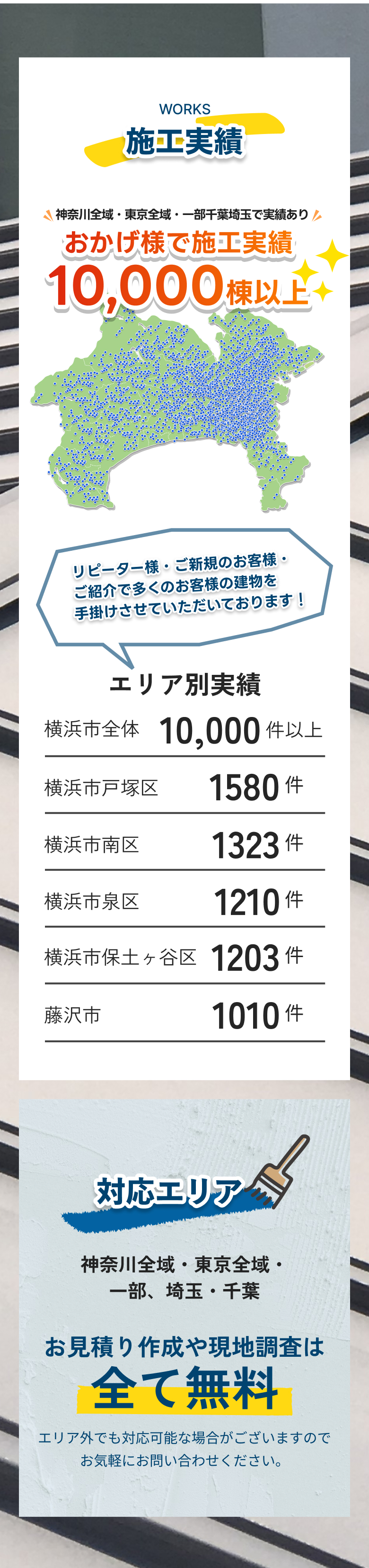 施工実績 エリア別